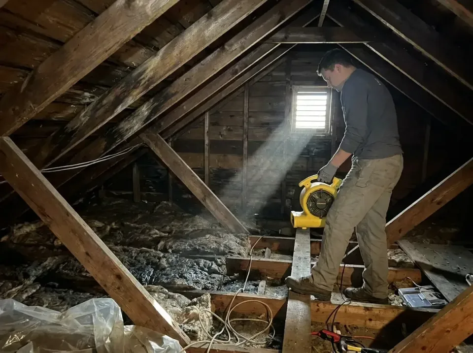 attic-water-damage-drying-proc-007 — frequently asked questions, Emergency Water Extraction & 24/7 Flood Response in Fort Di…